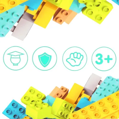 Detská stavebnica kocky SPRINGOS SOFT BLOCKS farebná