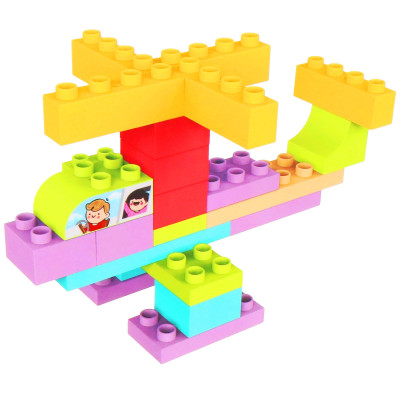 Detská stavebnica kocky SPRINGOS SOFT BLOCKS farebná