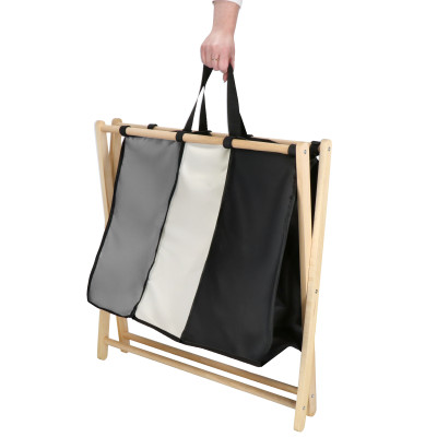 Skladací kôš na triedenú bielizeň 3 oddiely SPRINGOS LB001