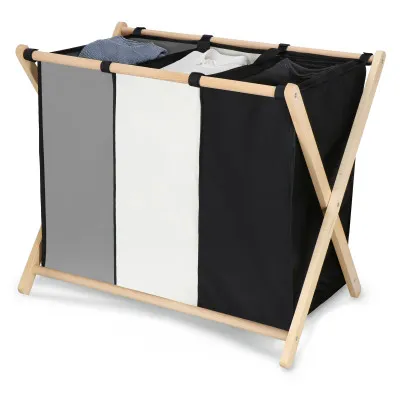 Skladací kôš na triedenú bielizeň 3 oddiely SPRINGOS LB001