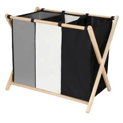Skladací kôš na triedenú bielizeň 3 oddiely SPRINGOS LB002