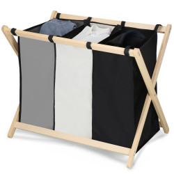 Skladací kôš na triedenú bielizeň 3 oddiely SPRINGOS LB002