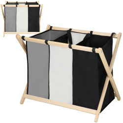 Skladací kôš na triedenú bielizeň 3 oddiely SPRINGOS LB002