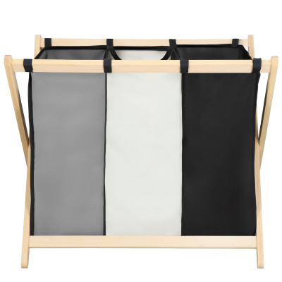 Skladací kôš na triedenú bielizeň 3 oddiely SPRINGOS LB002