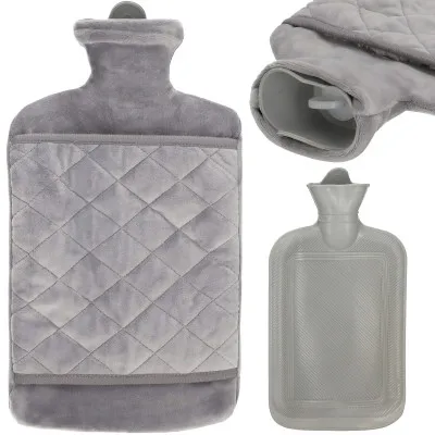 Termofor s plyšovým obalom 1,8l SPRINGOS HA5254 sivý