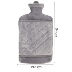 Termofor s plyšovým obalom 1,8l SPRINGOS HA5254 sivý