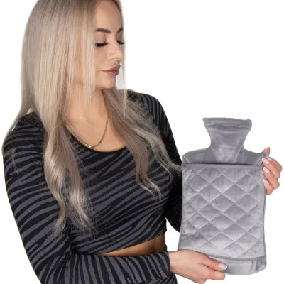 Termofor s plyšovým obalom 1,8l SPRINGOS HA5254 sivý