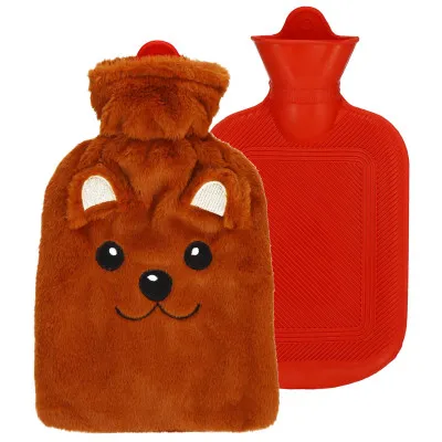 Termofor s plyšovým obalom Medveď 1l SPRINGOS HA5251 hnedý