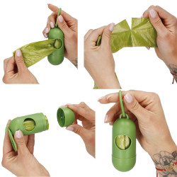 Vrecká na psie exkrementy + zásobník eko SPRINGOS PA1070 zelené sada 300ks