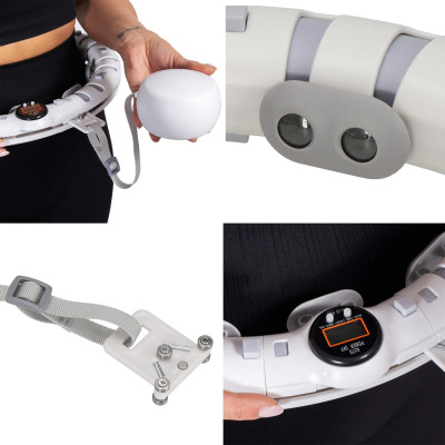 Múdra hula hoop obruč so závažím SPRINGOS FA1032 biela