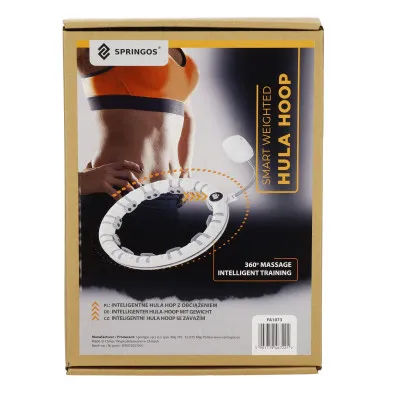 Múdra hula hoop obruč so závažím SPRINGOS FA1032 biela