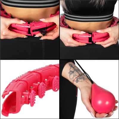 Hula hoop obruč so závažím SPRINGOS FA1072 ružová