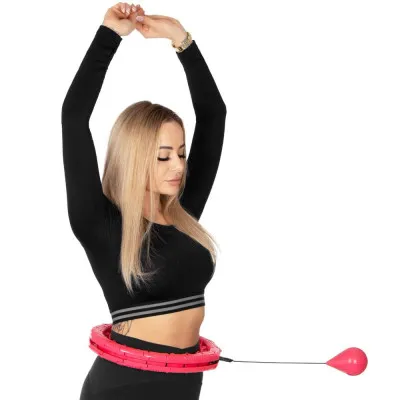 Hula hoop obruč so závažím SPRINGOS FA1072 ružová