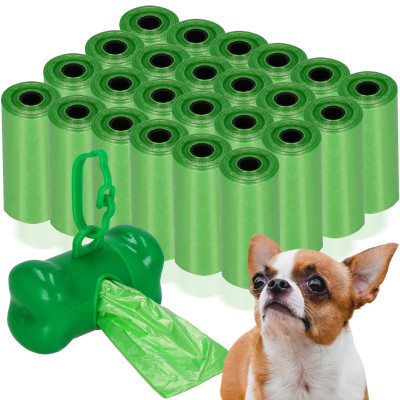 Vrecká na psie exkrementy + zásobník pevné SPRINGOS PA0255 zelené sada 432ks