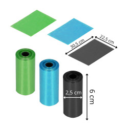 Vrecká na psie exkrementy pevné SPRINGOS PA0256 farebné súprava 54ks