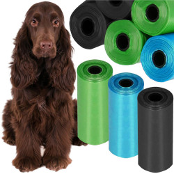 Vrecká na psie exkrementy pevné SPRINGOS PA0256 farebné súprava 54ks