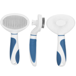 Samočistiaca kefa na srsť SPRINGOS PA0264 bielo-modrý