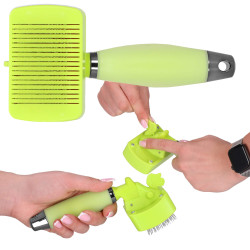 Samočistiaca kefa na srsť SPRINGOS PA0265 zelená