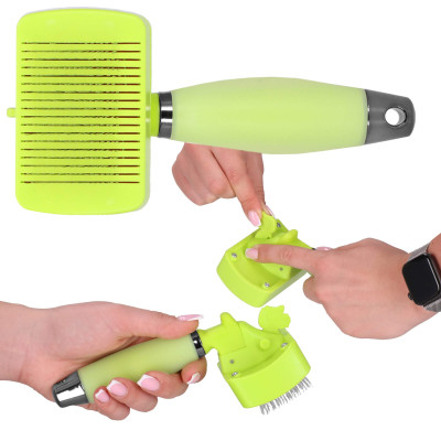 Samočistiaca kefa na srsť SPRINGOS PA0265 zelená