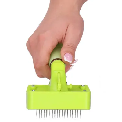 Samočistiaca kefa na srsť SPRINGOS PA0265 zelená