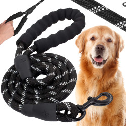 Lanové vodítko pre psa reflexné 3m 50kg SPRINGOS PA0331 čierne