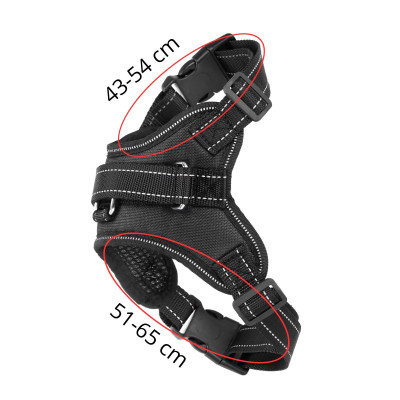 Postroj pre psa s rukoväťou veľ. S SPRINGOS PA0303 čierny