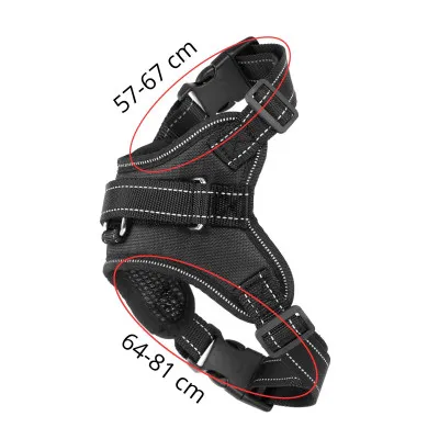 Postroj pre psa s rukoväťou veľ. L SPRINGOS PA0305 čierny