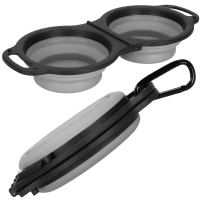Skladacia miska pre psov duo SPRINGOS PA0327 sivá