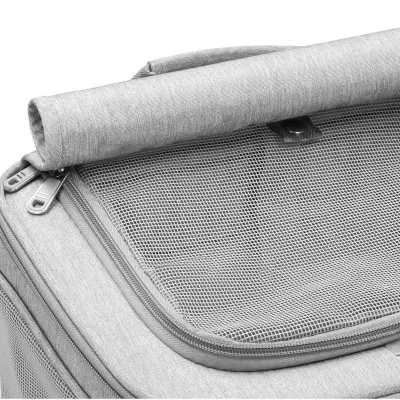 Prepravka pre psy a mačky 2-poschodia na kolieskach SPRINGOS PA0326 sivá