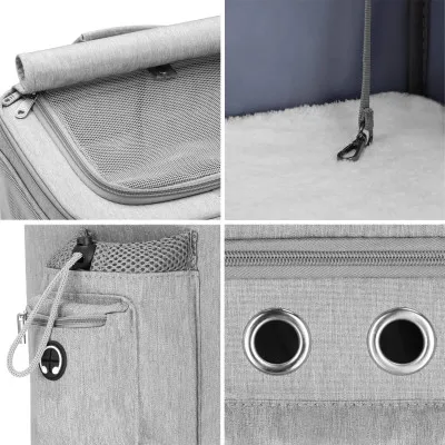 Prepravka pre psy a mačky 2-poschodia na kolieskach SPRINGOS PA0326 sivá