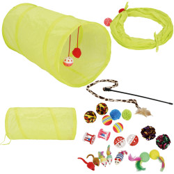 Interaktívna hračka pre mačku - Udice s hračkami + tunel 21 prvkov SPRINGOS PA1072