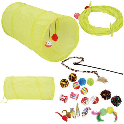 Interaktívna hračka pre mačku - Udice s hračkami + tunel 21 prvkov SPRINGOS PA1072