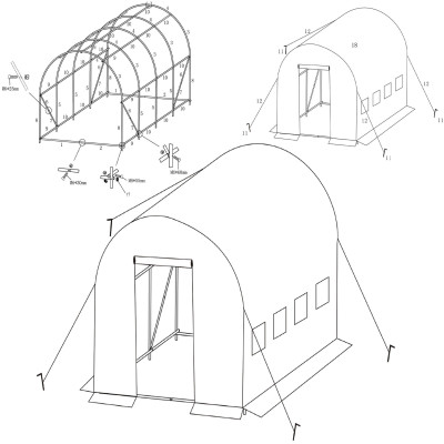 Záhradný fóliovník 4,5x2x2 m 9m2 SPRINGOS GT0004