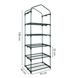 Záhradný fóliovník 70x50x190 cm 5 políc SPRINGOS GT0007