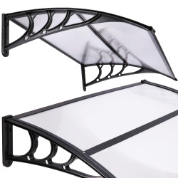 Vchodová strieška 120x75 cm SPRINGOS POLYROOF čierna/transparentná