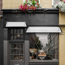 Vchodová strieška 120x75 cm SPRINGOS POLYROOF čierna/transparentná