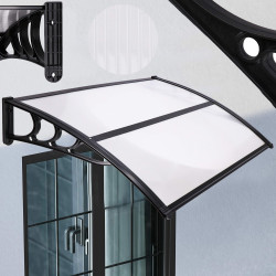 Vchodová strieška 120x75 cm SPRINGOS POLYROOF čierna/transparentná