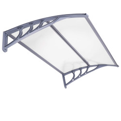 Vchodová strieška 120x75 cm SPRINGOS POLYROOF sivá/transparentná