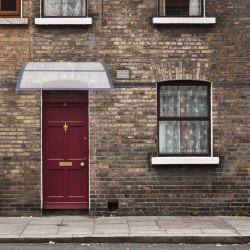 Vchodová strieška 120x75 cm SPRINGOS POLYROOF sivá/transparentná