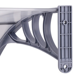 Vchodová strieška 120x75 cm SPRINGOS POLYROOF sivá/transparentná