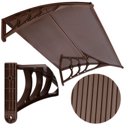 Vchodová strieška 150x75 cm SPRINGOS POLYROOF hnedá