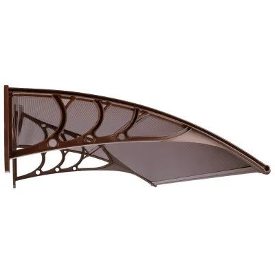 Vchodová strieška 150x75 cm SPRINGOS POLYROOF hnedá