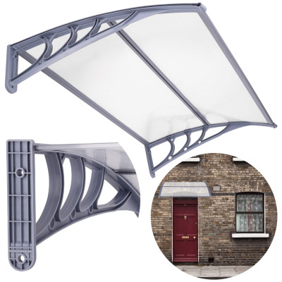 Vchodová strieška 150x75 cm SPRINGOS POLYROOF sivá/transparentná