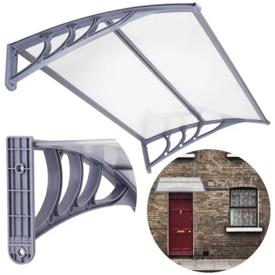 Vchodová strieška 150x75 cm SPRINGOS POLYROOF sivá/transparentná