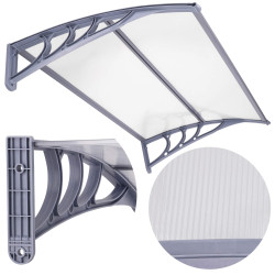 Vchodová strieška 150x75 cm SPRINGOS POLYROOF sivá/transparentná