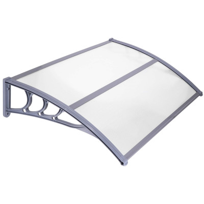 Vchodová strieška 150x75 cm SPRINGOS POLYROOF sivá/transparentná