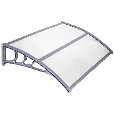 Vchodová strieška 150x75 cm SPRINGOS POLYROOF sivá/transparentná
