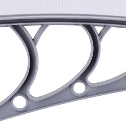 Vchodová strieška 150x75 cm SPRINGOS POLYROOF sivá/transparentná