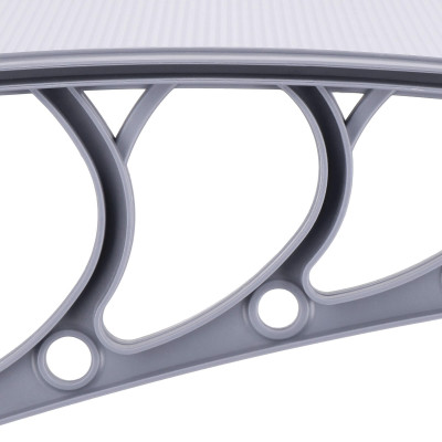 Vchodová strieška 150x75 cm SPRINGOS POLYROOF sivá/transparentná