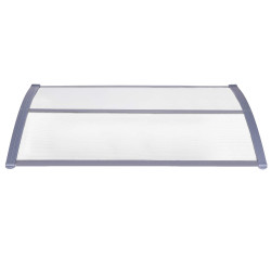 Vchodová strieška 150x75 cm SPRINGOS POLYROOF sivá/transparentná